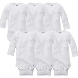 6 packs of Gerber Onesies long sleeve